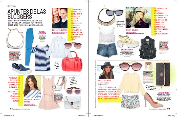 Nota Revista COSMOPOLITAN. Edición impresa, Septiembre 2014.
